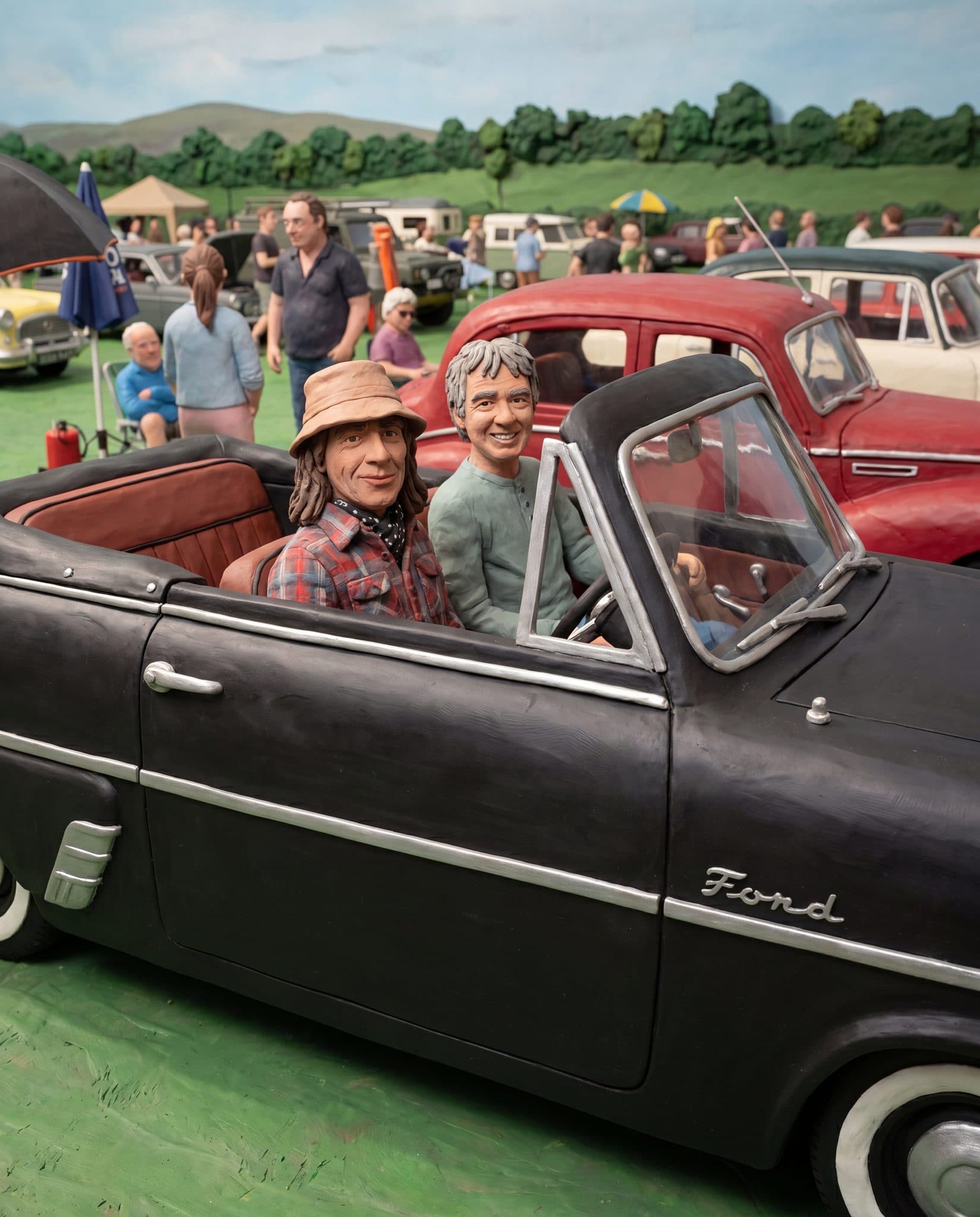 Claymation model scene of the Junk & Disorderly visit to Dean's Ford Consul, made by DCC