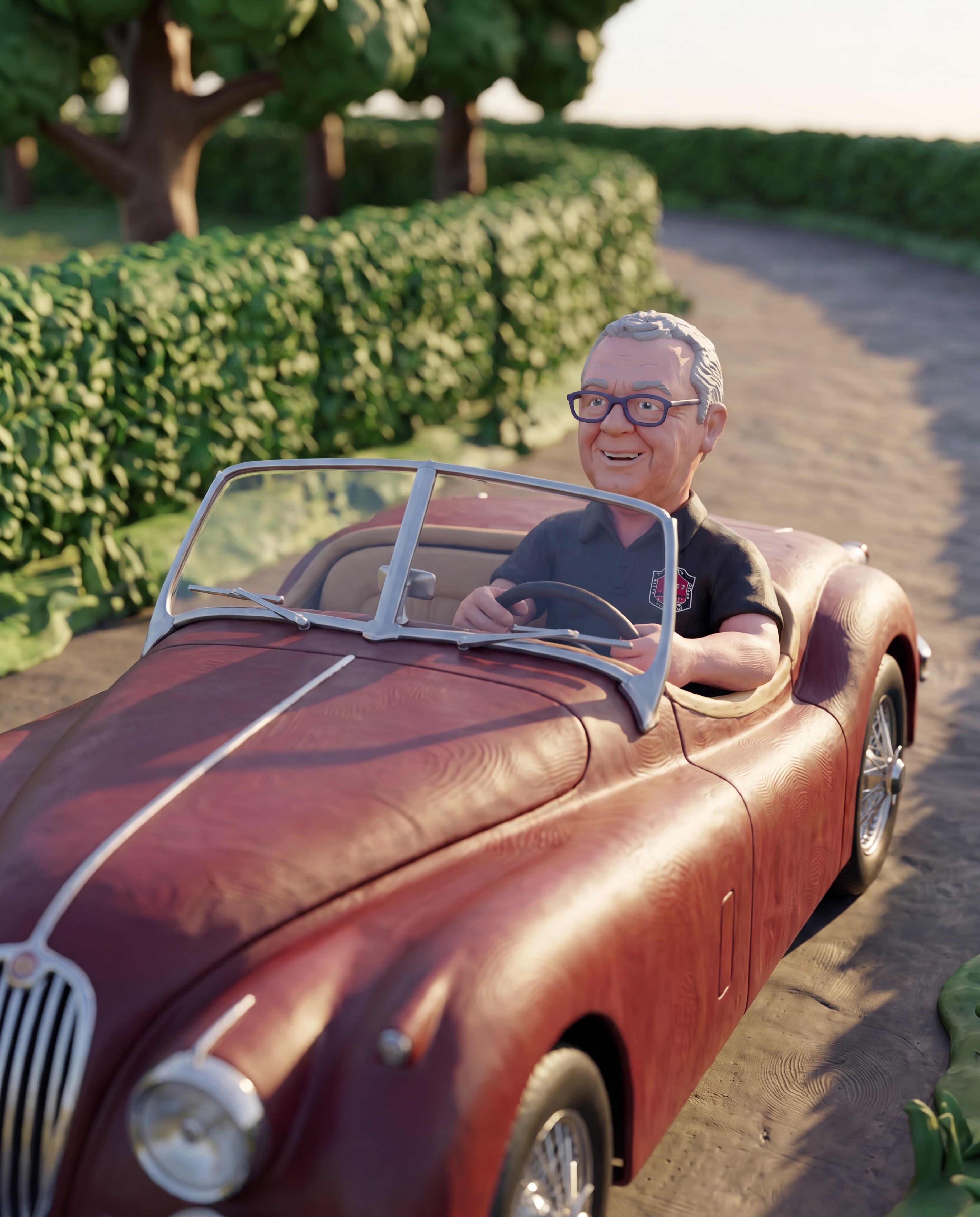 1954 Jaguar XK140 Roadster claymation card