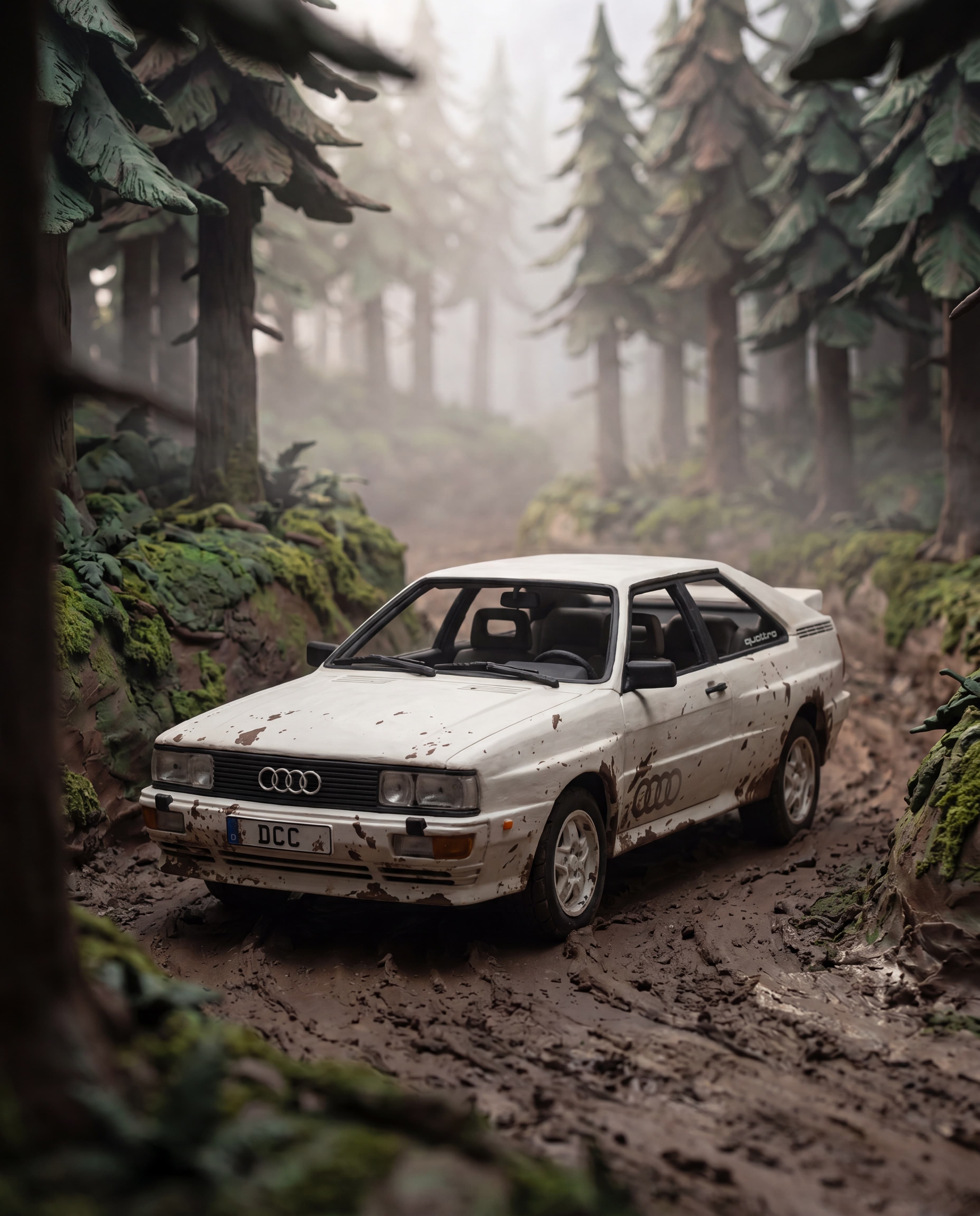 1983 Audi Quattro Turbo claymation card