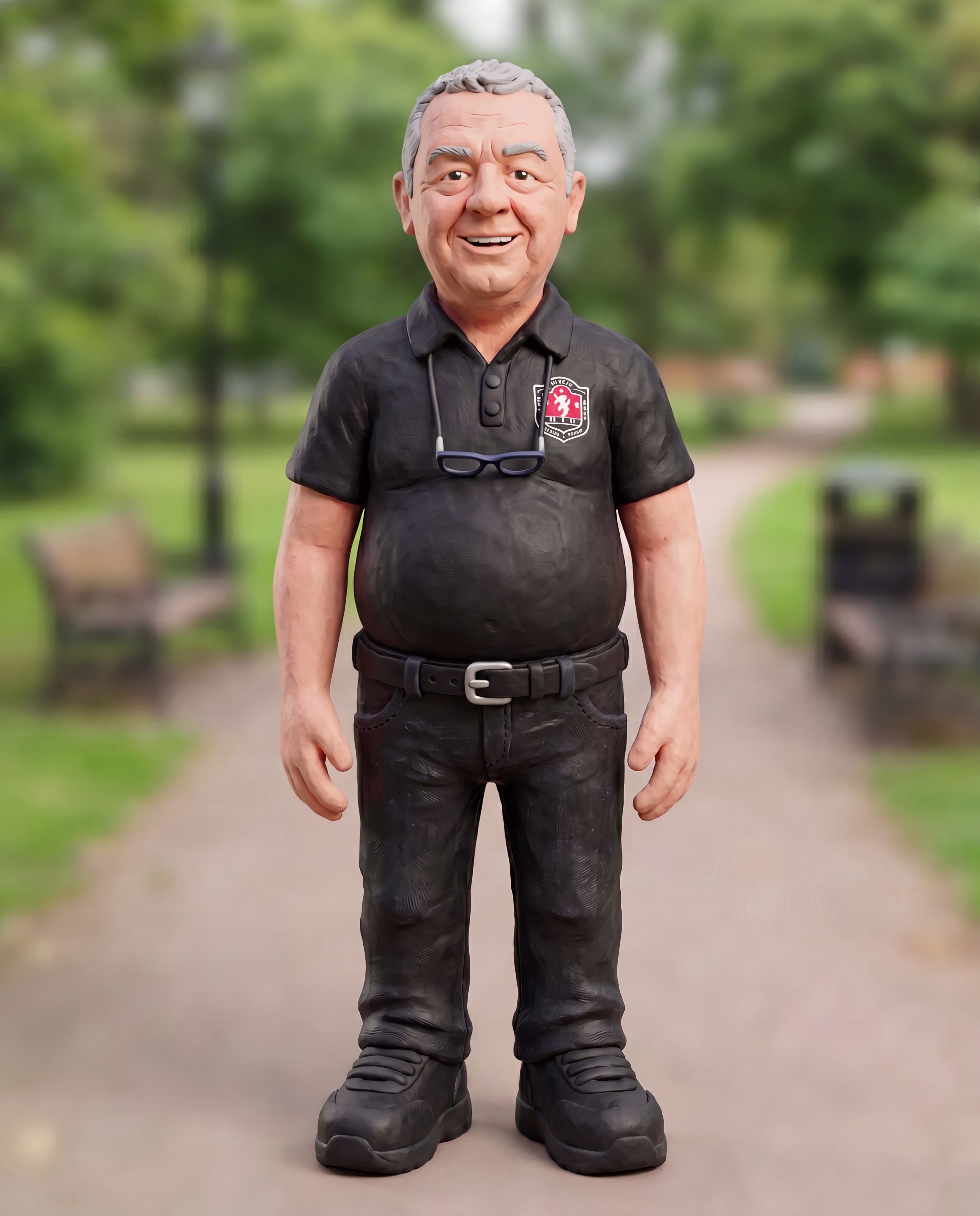 Real-world photo of Dean standing in a park